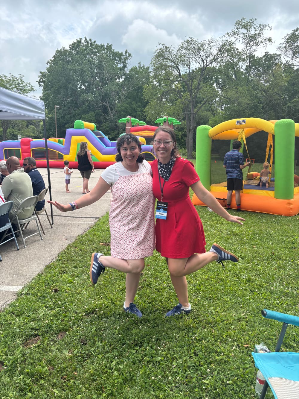 GT Church volunteers welcoming people at an outdoor community event